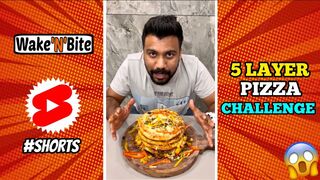 5 LAYER PIZZA EATING CHALLENGE???? | BIGGEST PIZZA IN NASHIK #shorts #pizza #foodie