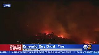 Brush Fire Sparks In Emerald Bay Area Of Laguna Beach Amid Strong Santa Ana Winds
