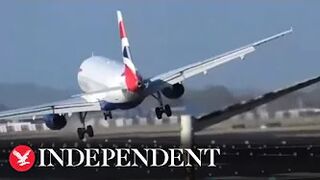Storm Eunice: BA jet almost flips over during Heathrow landing
