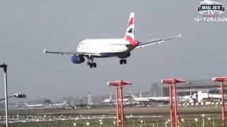 Storm Eunice: BA jet almost flips over during Heathrow landing