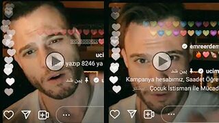 Live kerem bursin on Instagram with urazka. |He laughs very much at first live.