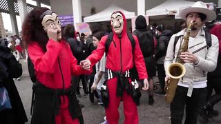 SAX GUY surprises COSPLAYERS with their ANIME SONGS