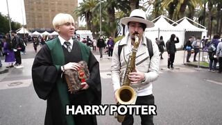 SAX GUY surprises COSPLAYERS with their ANIME SONGS
