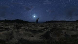 VR 360° Godzilla Atomic Breath in real life / Godzilla Beach Attack!
