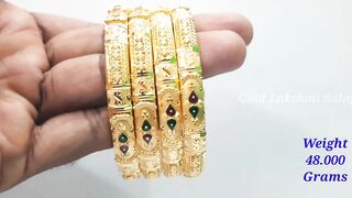 Fancy Gold Enamel Bangle Designs | Gold Bangle Models | Gold Lakshmi Balaji