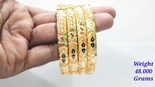 Fancy Gold Enamel Bangle Designs | Gold Bangle Models | Gold Lakshmi Balaji