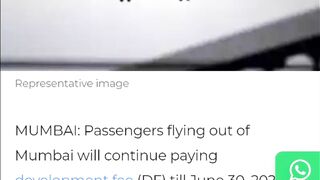 Mumbai Airport से Travel करने वाले सभी Passengers के ऊपर 120 और 720 का Charges 30 June तक लगेगा????