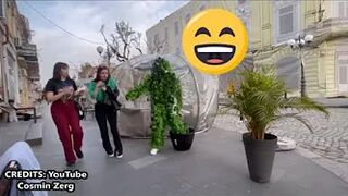 Bushman prank in Romania funny reactions
