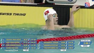 SEA GAMES 31 | Trần Hưng Nguyên BỨT TOP NHƯ CHIẾN THẦN để giành vàng bơi lội 200m ngửa nam