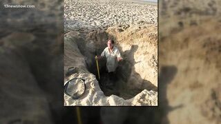 Sand hole at New Jersey beach collapses on siblings