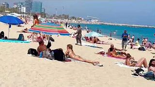 Barcelona beach walk 2022/ beach Bogadell ????️????????Spain best beaches