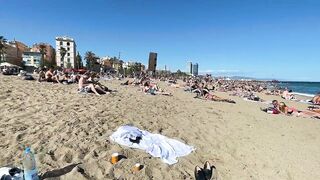 IBIZA Beach Summer - Beautiful Barcelona Beach Best Beach Travel Vlog Walking 4K