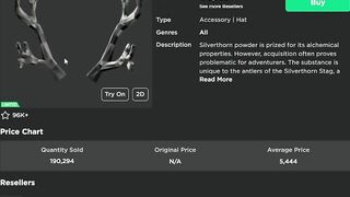 The Silverthorn Antlers Went Limited In Roblox!