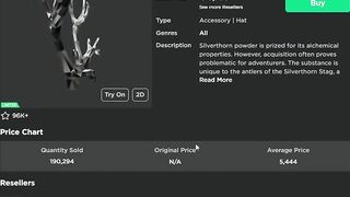 The Silverthorn Antlers Went Limited In Roblox!