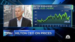 Hilton CEO Chris Nassetta says hotel chain not seeing any signs of travel slowdown