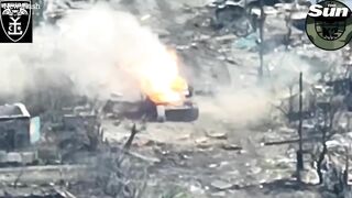 Ukrainian troops blow up Russian tanks one-by-one in Donbas