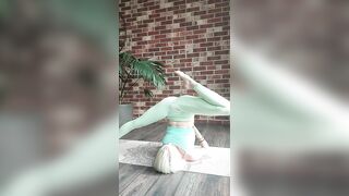 Shiny and extreme/ Standing Hamstring Stretch/ Asian Flexible Girl Stretching