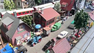 The best model railway in Germany - a miniature city with models of trains and locomotives