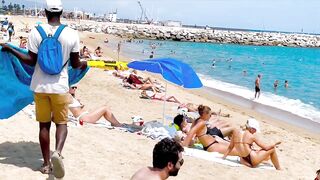 Barcelona beach walk, beach Barceloneta????walking Spain best beaches