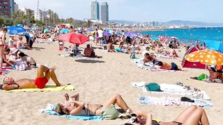 Barcelona beach walk, beach Sant Sebastia/walking Spain best beaches