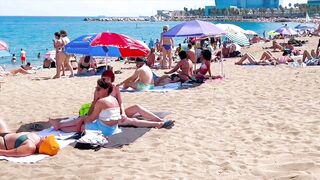 Barcelona beach walk, beach Sebastia / Spain best beaches