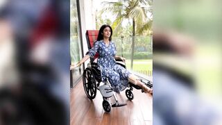 Shilpa Shetty Yoga in Wheel chair after leg fracture