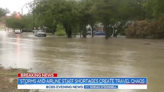 Storms and airline staff shortages create travel chaos