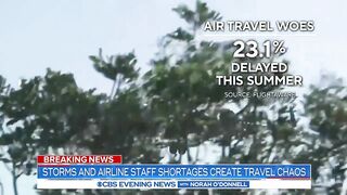 Storms and airline staff shortages create travel chaos