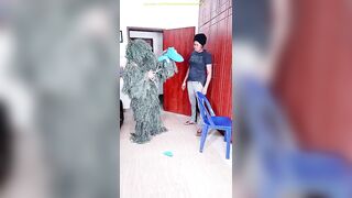 GHILLIE SUIT TROUBLEMAKER BUSHMAN PRANK New Comedy Funny video 2022 family the honest comedy 53
