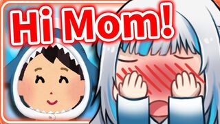 Gura Finds Out her Mom is going to Watch her Stream 【Gawr Gura / HololiveEN】