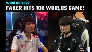 Faker becomes first player to play 100 Worlds games | Worlds 2022 | T1 vs C9