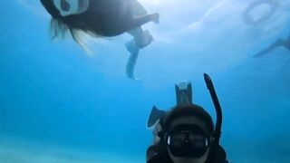 Deep Underwater Girl Swimming | Bikini Girls Swimming In Underwater 102 | Underwater Official 10M