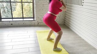 Stretching at choreographic machine/ Gymnastic challenge/ Workout STRETCH Legs