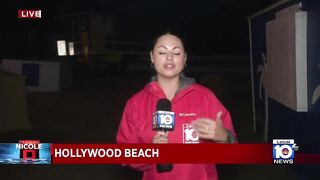 Hollywood Beach flooding from Hurricane Nicole, including popular broadwalk