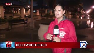 Hollywood Beach flooding from Hurricane Nicole, including popular broadwalk