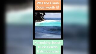 Kelingking Beach Nusa Penida Island Bali Indonesia beach climb down