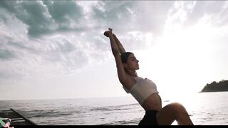 Girls yoga.Flexibility skills. Stretch Legs. Contortion and Gymnastics. Fitness Flexible Girls.