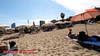 top beaches of barcelona, spain beach walk,4k beach, hot beach #monatravelvlogs #eastwestvlogs