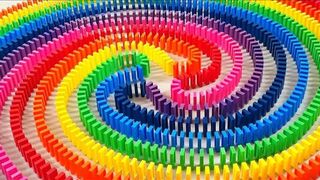 AMAZING Rainbow Dominoes I Most Relaxing/Satisfying Domino Falldown Compilation