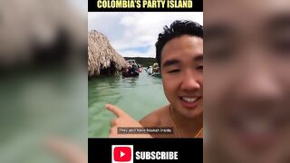 BEST PARTY ISLAND in Colombia (Isla Cholon) #shorts #cartagena #colombia #travel #partyisland