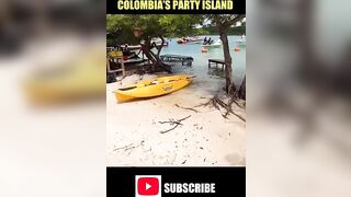 BEST PARTY ISLAND in Colombia (Isla Cholon) #shorts #cartagena #colombia #travel #partyisland