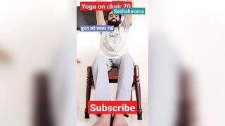 yoga on chair 20 Sashakasana हृदय को स्वस्थ रखे #yoga #heart