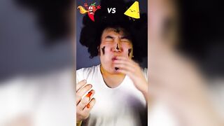 Spicy Sauce vs Cheese sauce Emoji food Challenge | Kielbasa sausage Mukbang Funny Video #shorts
