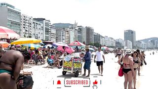 ????️Walking on Leblon beach in Rio de Janeiro | Sunny day in 2023 on the coast in Brazil ???????? part 5
