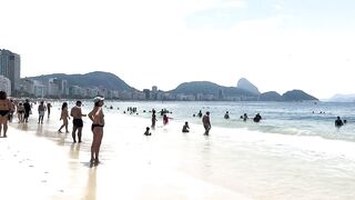 ????️Walking on Leblon beach in Rio de Janeiro | Sunny day in 2023 on the coast in Brazil ???????? part 5