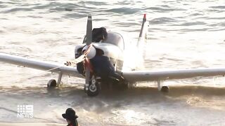 Mum and son recount plane crash into ocean at WA beach | 9 News Australia
