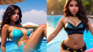 Indian Hot Girls Pool Bikini ???? | Ai generated Indian Girls Images In Bikinis | #ai #art #aiart