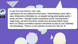 Artist Watercolor Brush Pen & Paint Marker 24 unique colors with Flexible Nylon Brush Tips + Review