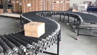 How To Use ZS-FCR600 Rubber Covered Flexible Extendable Roller Conveyor V Belt