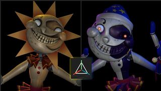 Sun and Moon Pack for PRISMA 3D - Improved FNaF: Security Breach models (P3D) - DOWNLOAD